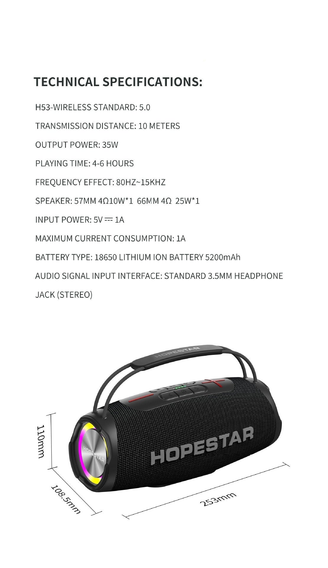 Hopestar H53  Speaker